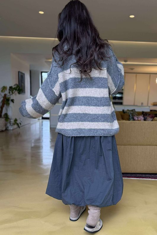 Big Softie Block Stripe Cobain Knit Steel